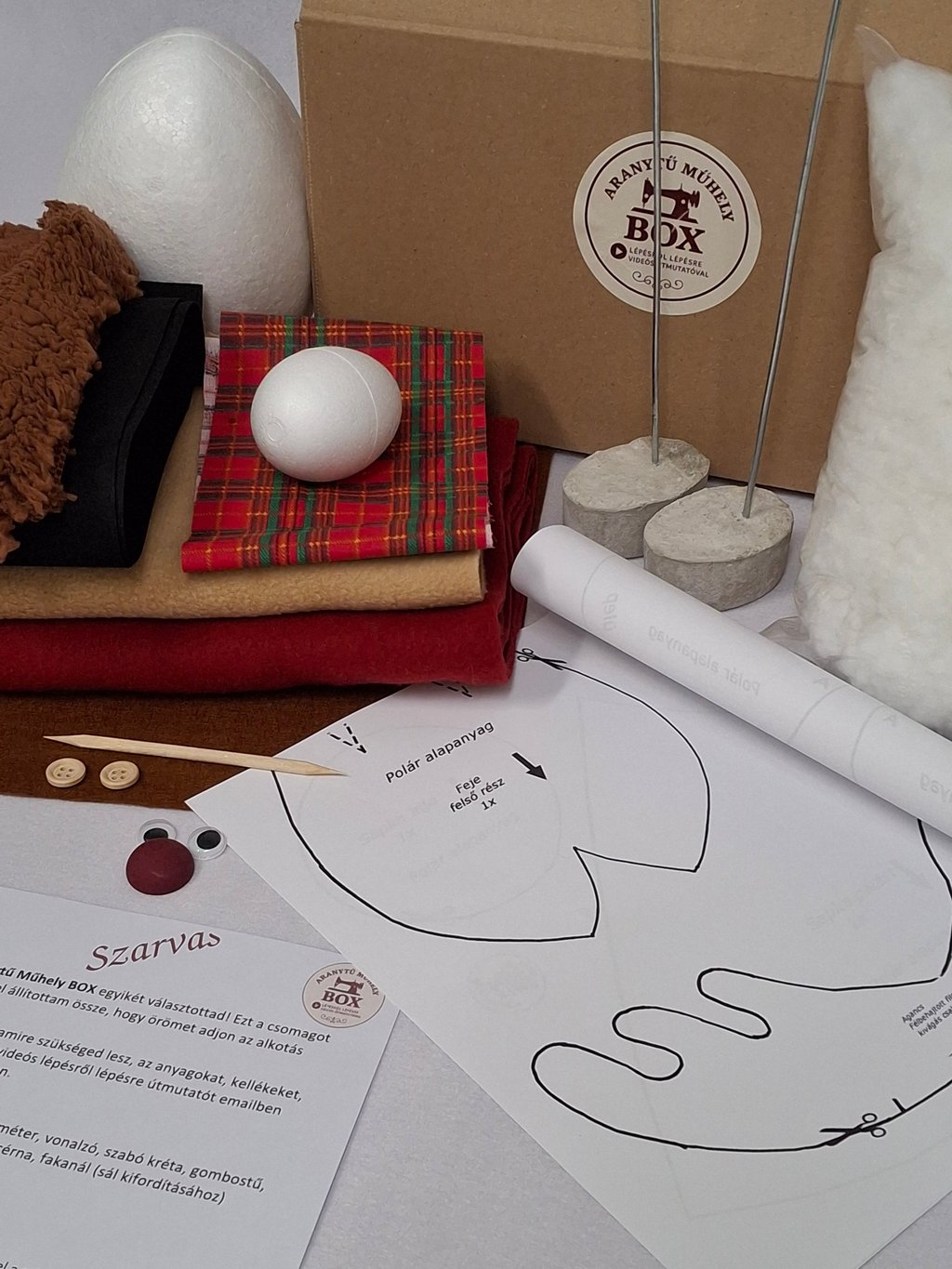 Varróbox anyagcsomagok és varrási kellékek